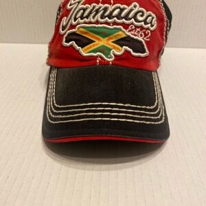 Jamaica Embroidered Red & Black Baseball Cap
